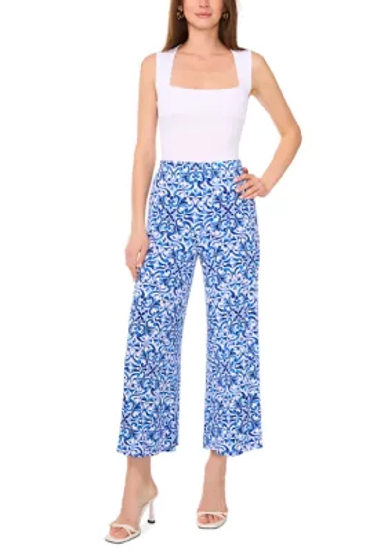 Women's Pull On Medallion Cropped Pants