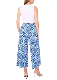Women's Pull On Medallion Cropped Pants