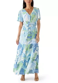 Women's Tie Waist A-Line Dress