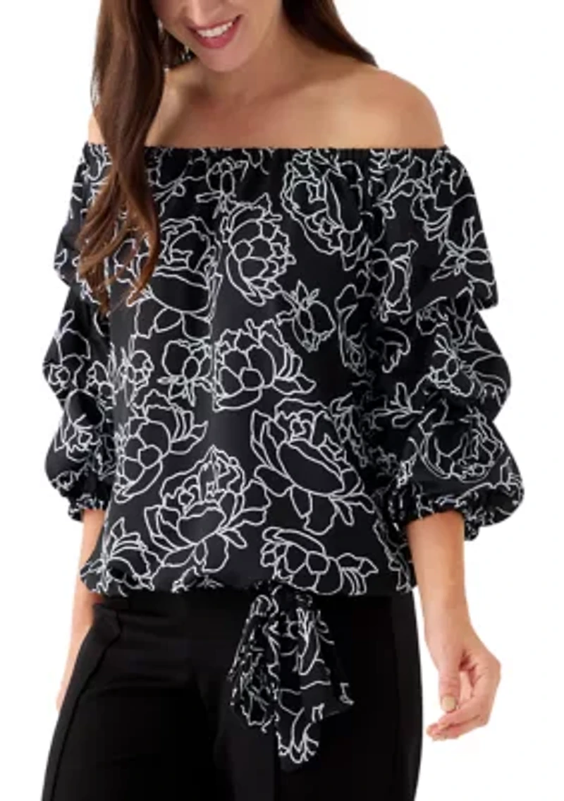 Women's Off the Shoulder Cha Floral Blouse