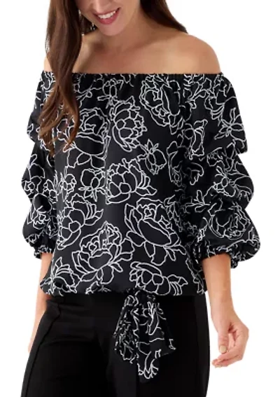 Women's Off the Shoulder Cha Floral Blouse