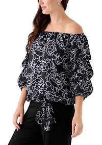 Women's Off the Shoulder Cha Floral Blouse