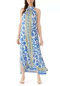 Women's Halter Border Printed Dress
