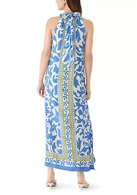 Women's Halter Border Printed Dress