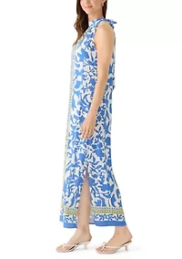 Women's Halter Border Printed Dress