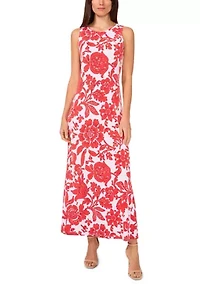 Women's Sleeveless Floral Maxi Dress