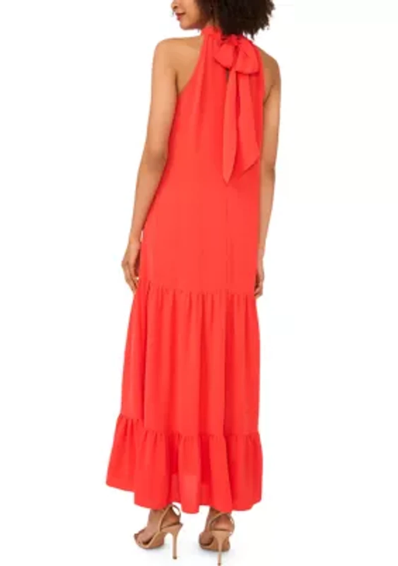 Women's Halter Neck Challis Dress