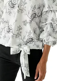 Women's Off Shoulder Chacha Embroidered Floral Blouse