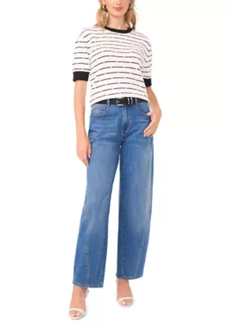 Women's Striped Crew Neck Sweater