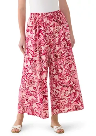 Women's Floral Wide Leg Pants