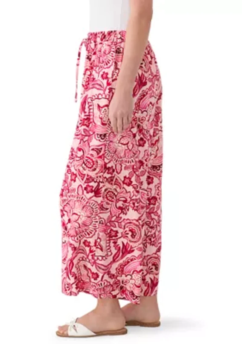 Women's Floral Wide Leg Pants