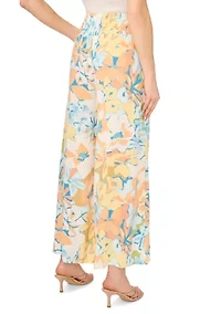 Women's Smocked Waist Floral Pants