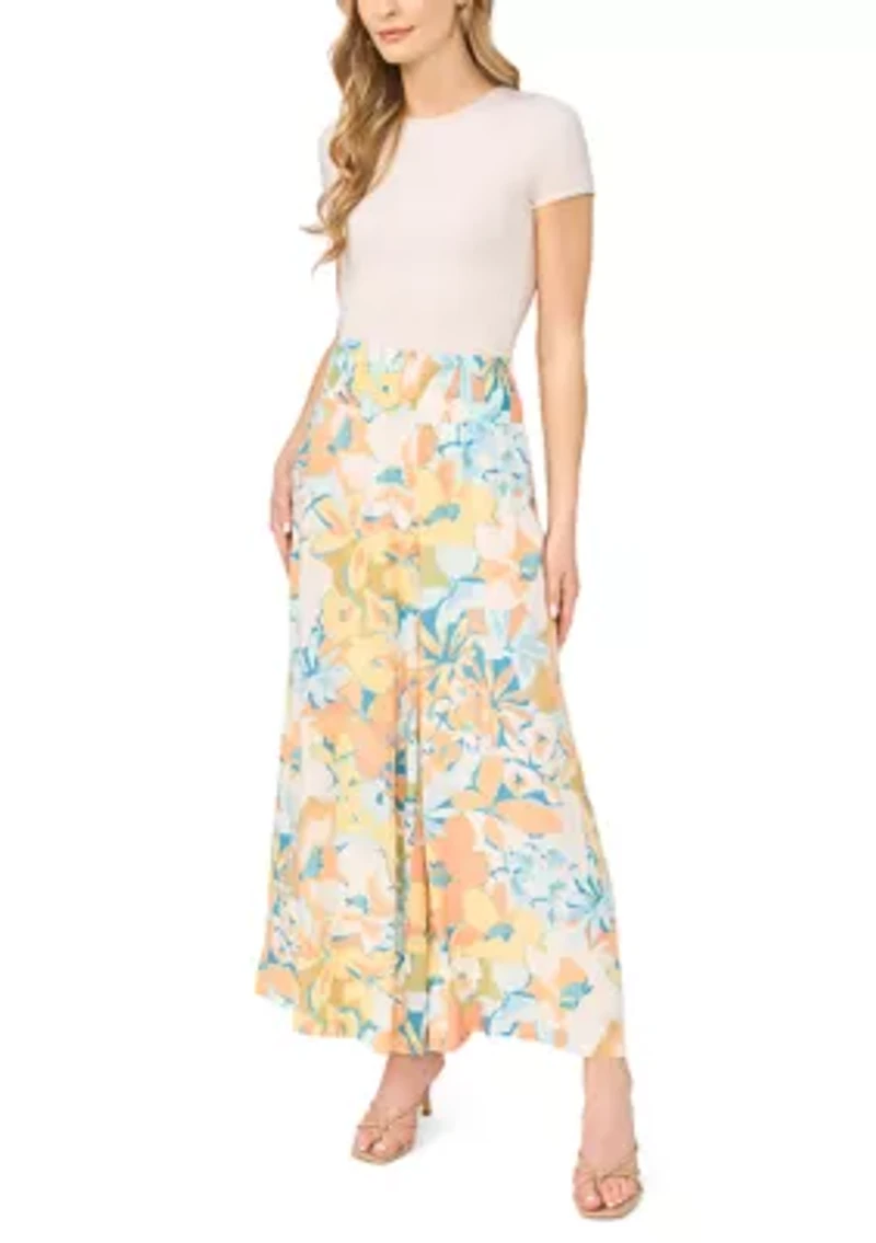 Women's Smocked Waist Floral Pants