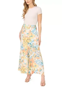 Women's Smocked Waist Floral Pants