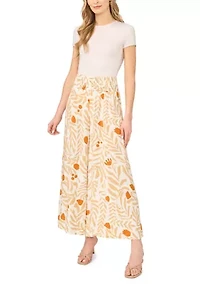 Women's Smocked Waist Vine Pants
