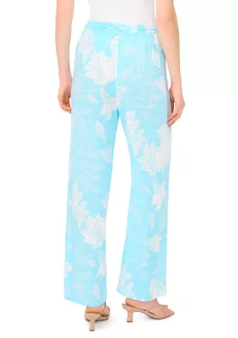 Women's Smocked Waist Floral Pants