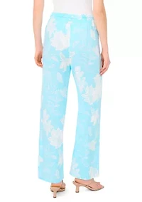 Women's Smocked Waist Floral Pants
