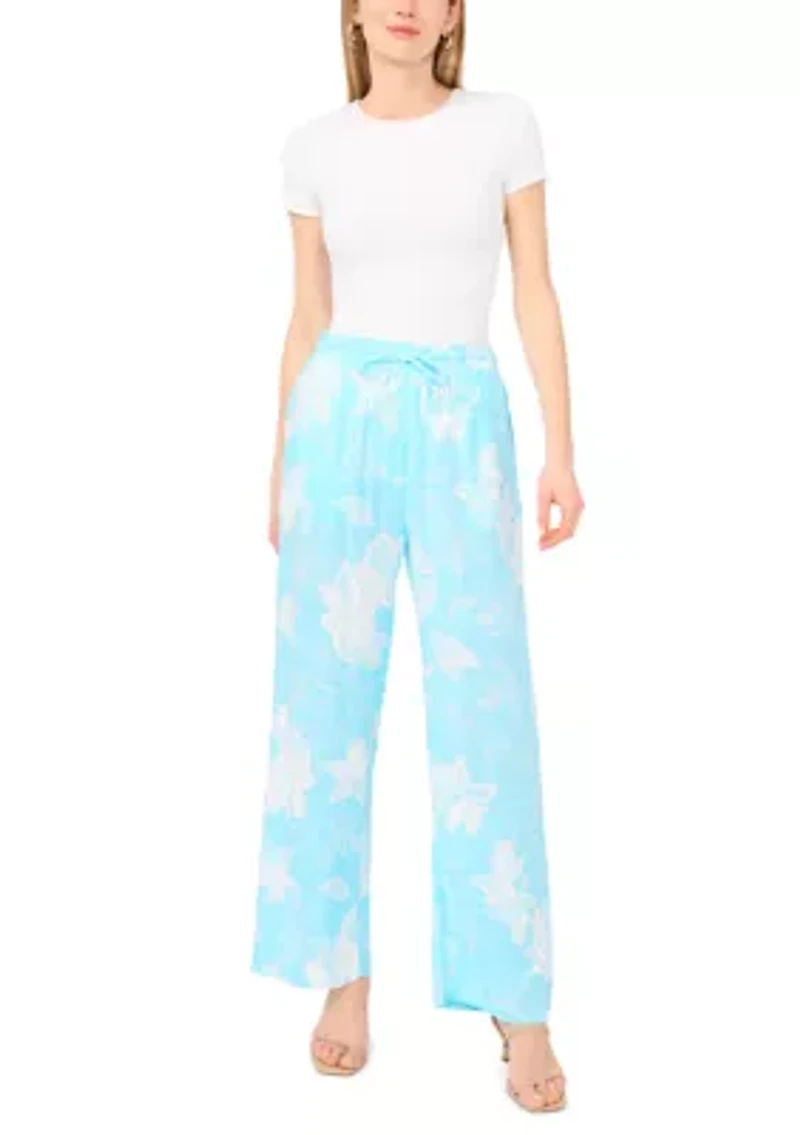 Women's Smocked Waist Floral Pants