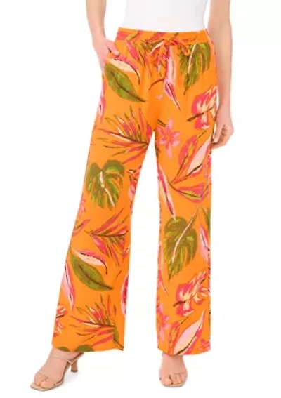 Women's Smocked Waist Tropical Pant