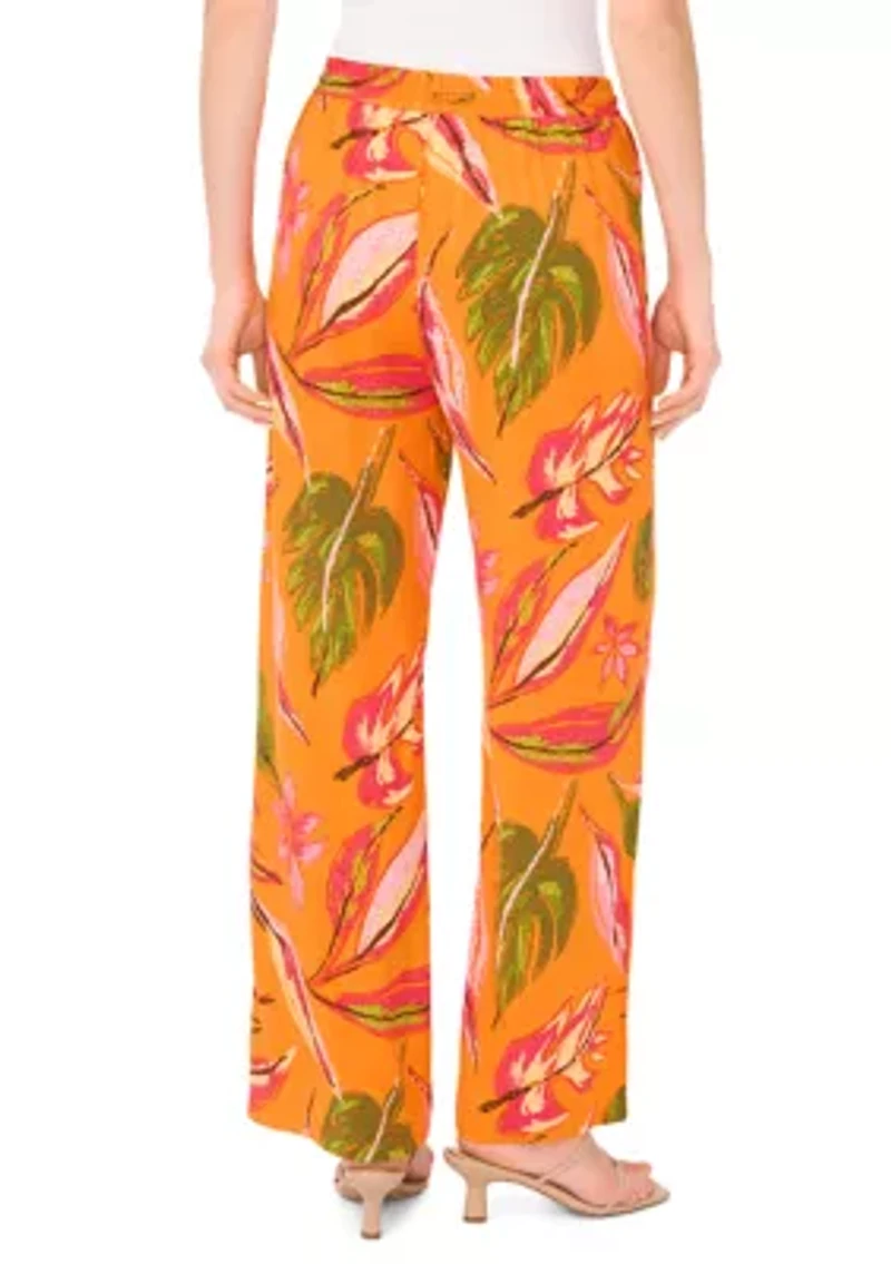 Women's Smocked Waist Tropical Pant