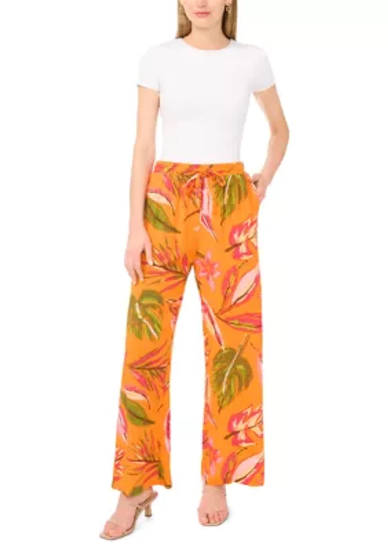Women's Smocked Waist Tropical Pant