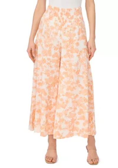 Women's Smocked Waist Pull On Scenic Linen Pants