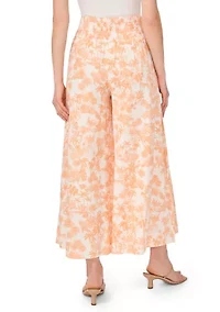 Women's Smocked Waist Pull On Scenic Linen Pants