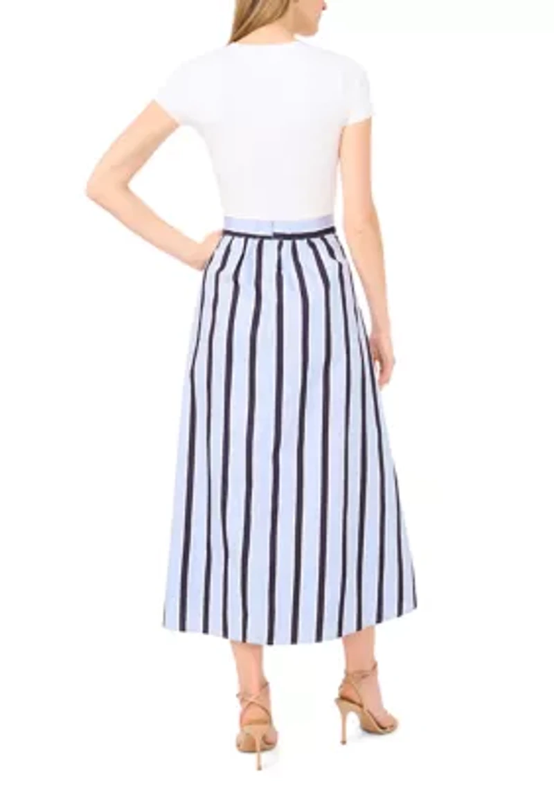 Women's Striped A-Line Skirt