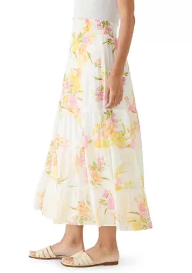 Women's Tiered Floral Skirt