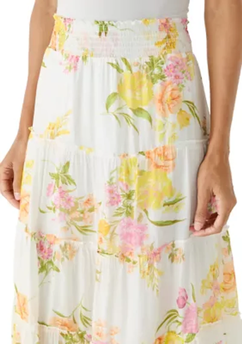 Women's Tiered Floral Skirt