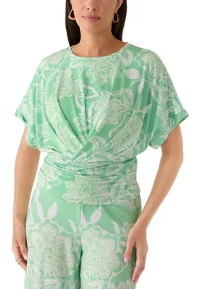 Women's Dolman Sleeve Button Neck Top