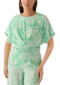 Women's Dolman Sleeve Button Neck Top