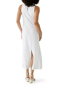 Women's Sleeveless Knit Eyelet Dress