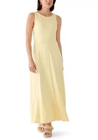 Women's Sleeveless Crew Neck Knit Maxi Dress