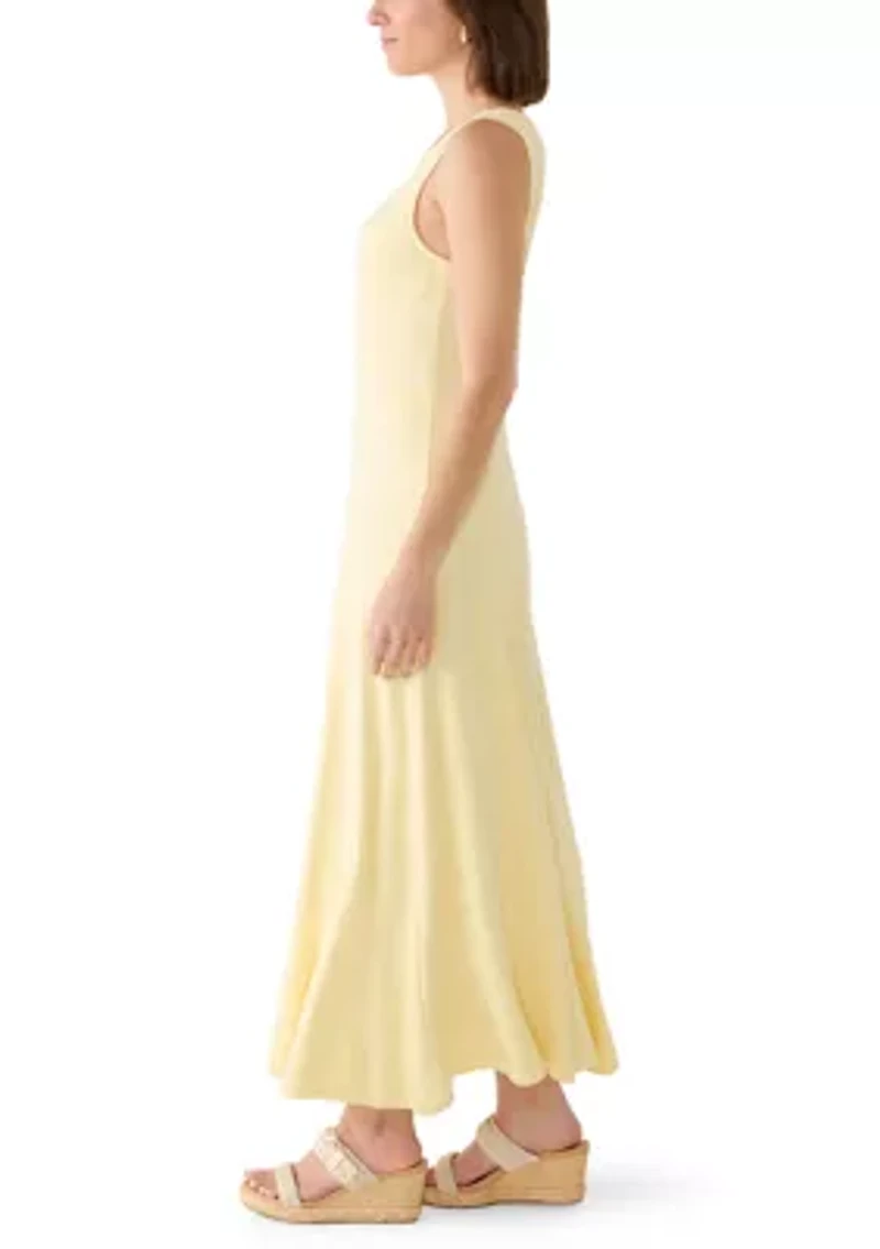 Women's Sleeveless Crew Neck Knit Maxi Dress