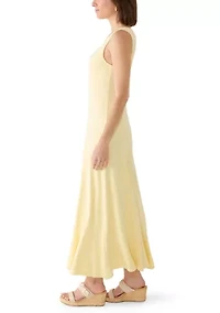 Women's Sleeveless Crew Neck Knit Maxi Dress