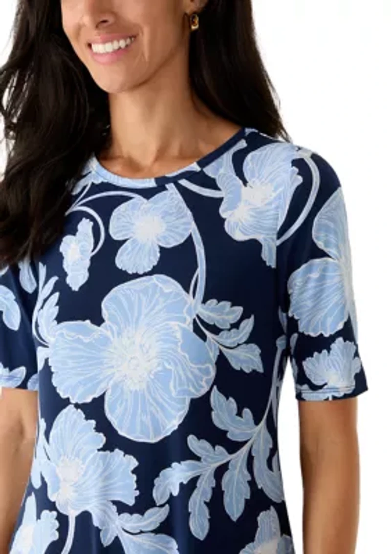 Women's Short Sleeve Floral Maxi Dress