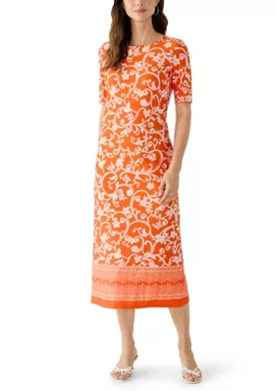 Women's Scroll Border Maxi Dress