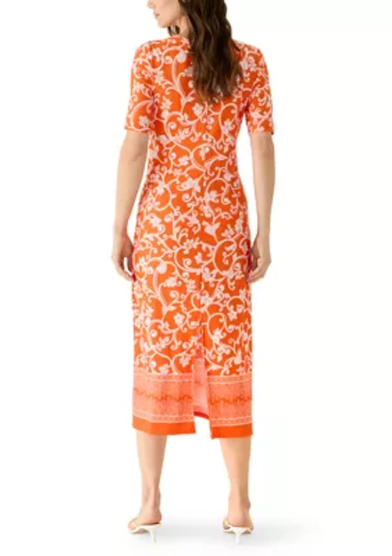 Women's Scroll Border Maxi Dress