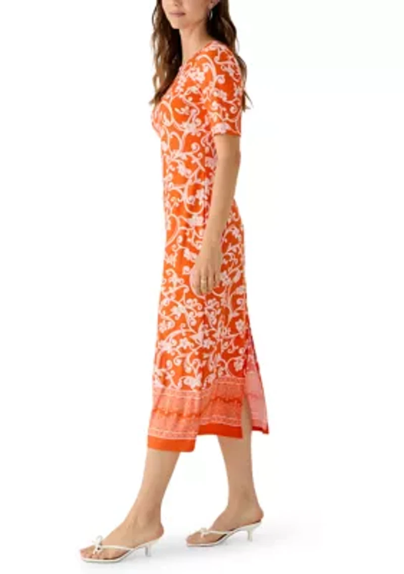 Women's Scroll Border Maxi Dress