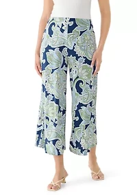 Women's Wide Leg Paisley Print Pants