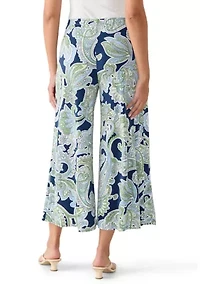 Women's Wide Leg Paisley Print Pants