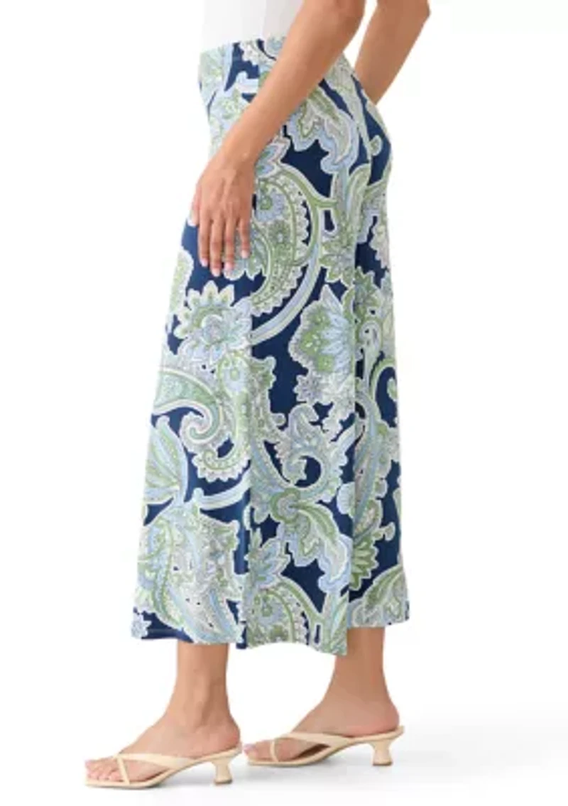 Women's Wide Leg Paisley Print Pants