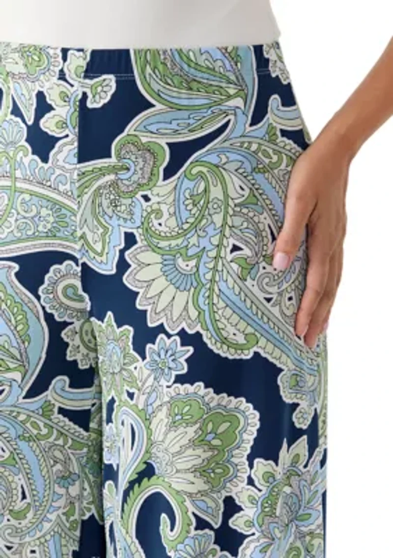 Women's Wide Leg Paisley Print Pants