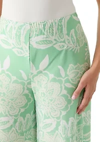 Women's Wide Leg Pull On Border Pants