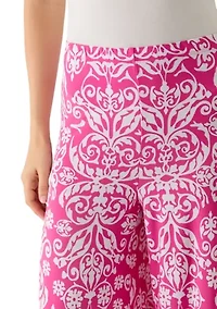 Women's Wide Leg Pull On Border Pants