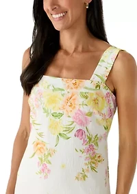 Women's Square Neck Floral Dress
