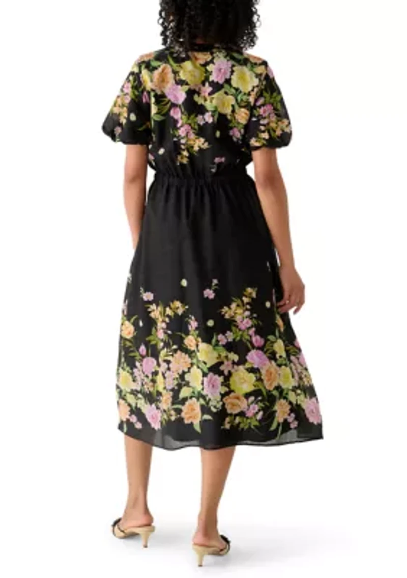 Women's Floral Split Neck Dress