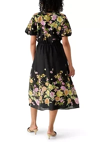 Women's Floral Split Neck Dress