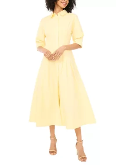 Women's Short Sleeve Fit and Flare Shirtdress
